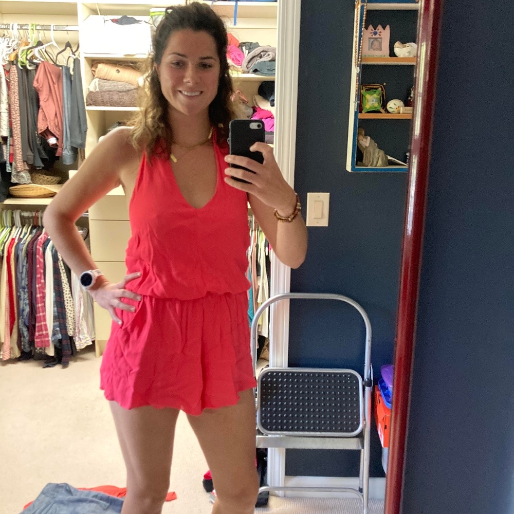 Hot pink romper